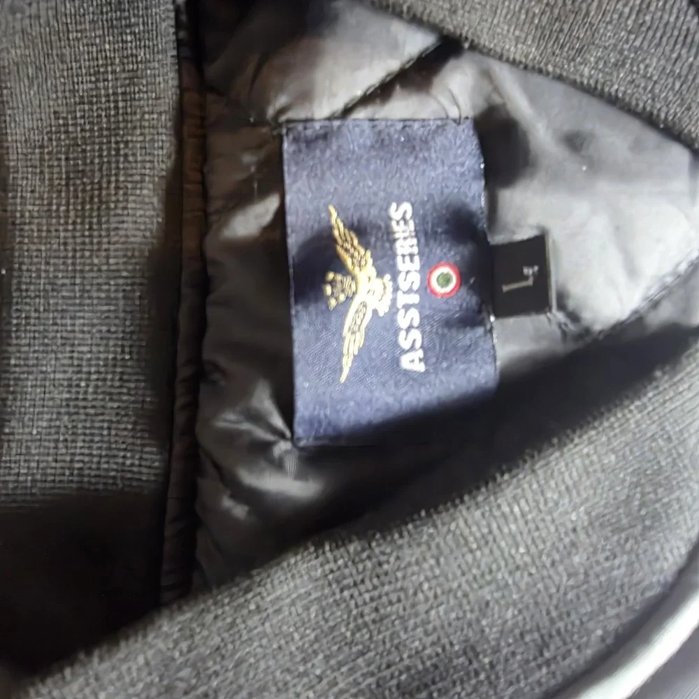 Asstseries Militare black polyester NASA Astronaut full zip jacket adults Lrg F1